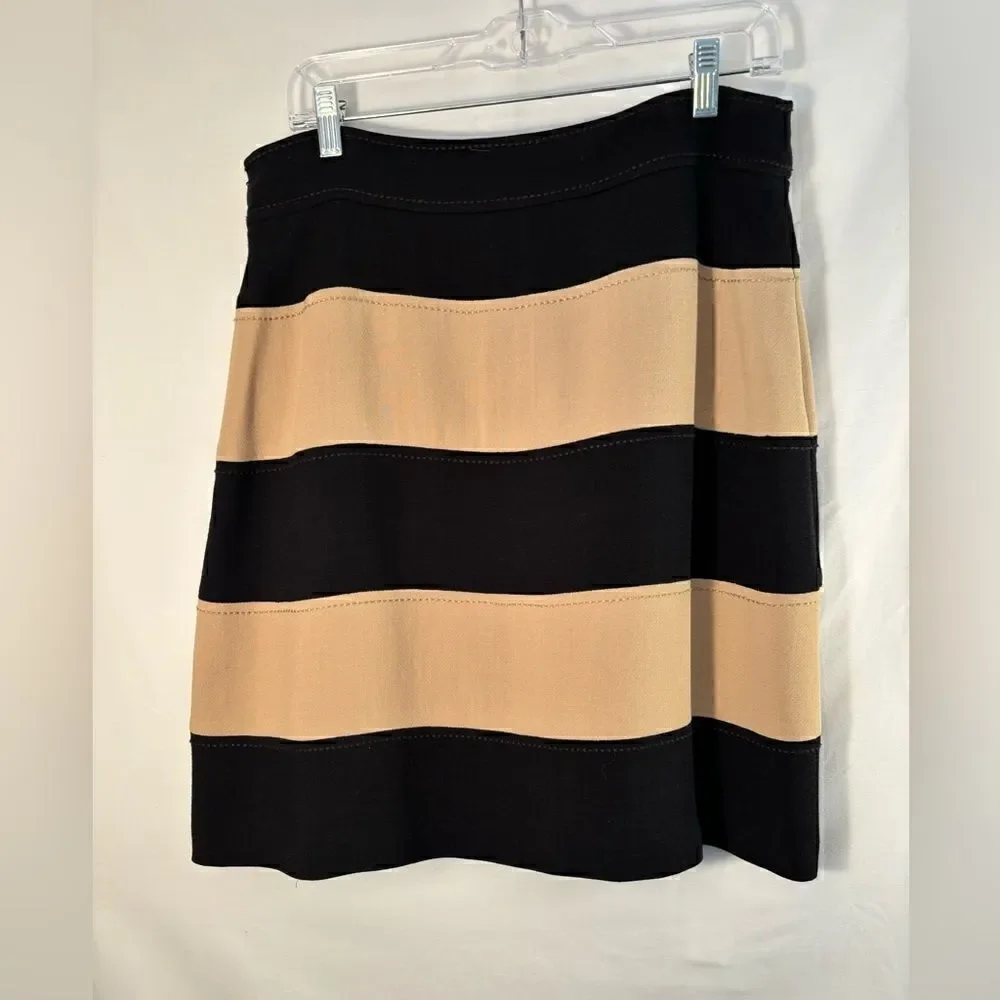 Kate spade GUC beige/black striped tiered skirt Size 12